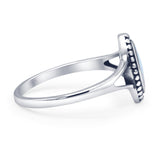 Marquise Lab Created White Opal Ring