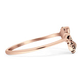 Two Sunflower Leaves Branch Oxidized Ring