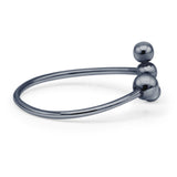  Oxidized Beaded Ball Ring