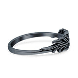 Oxidized Feather Ring