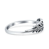 Oxidized Feather Ring