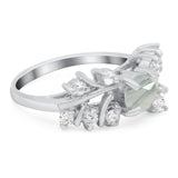 Art Deco Round Natural Stone Floral Ring