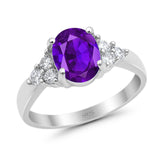 Vintage Style Oval Natural Stone Ring 