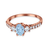 Three Stone Oval Natural Stone Trellis Ring