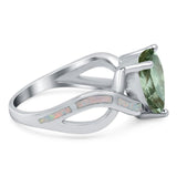Pear Teardrop Natural Stone Infinity Ring