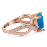 Pear Teardrop Natural Stone Infinity Ring