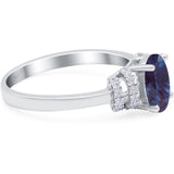 Art Deco Oval Natural Stone Wedding Ring