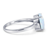 Solitaire Engagement Ring Oval Simulated Cubic Zirconia 925 Sterling Silver