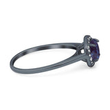 Art Deco Round Natural Stone Wedding Ring