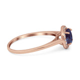 Art Deco Round Natural Stone Wedding Ring