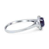 Art Deco Round Natural Stone Wedding Ring