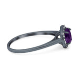 Art Deco Round Natural Stone Wedding Ring