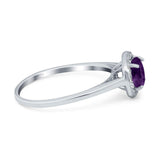 Art Deco Round Natural Stone Wedding Ring