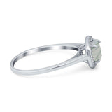 Art Deco Round Natural Stone Wedding Ring