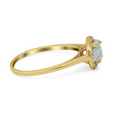 Art Deco Round Natural Stone Wedding Ring