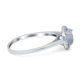 Art Deco Round Natural Stone Wedding Ring