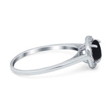 Art Deco Round Natural Stone Wedding Ring