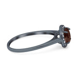 Art Deco Round Natural Stone Wedding Ring