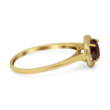 Art Deco Round Natural Stone Wedding Ring
