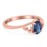 Minimalist Oval Natural Stone Solitaire Ring