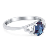 Minimalist Oval Natural Stone Solitaire Ring