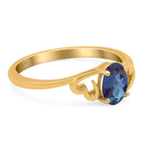 Minimalist Oval Natural Stone Solitaire Ring