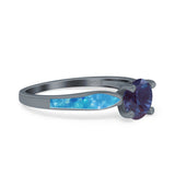 Vintage Style Round Natural Stone Solitaire Ring