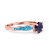 Vintage Style Round Natural Stone Solitaire Ring
