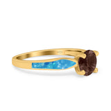 Vintage Style Round Natural Stone Solitaire Ring