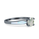 Round Natural Stone Solitaire Ring