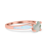Round Natural Stone Solitaire Ring