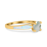 Round Natural Stone Solitaire Ring