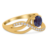 Round Natural Stone Twisted Ring