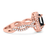 Infinity Shank Oval Natural Stone Ring