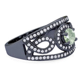 Round Natural Stone Infinity Shank  Ring