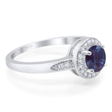 Round Natural Stone Engagement Ring