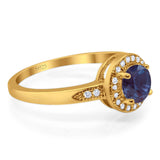 Round Natural Stone Engagement Ring