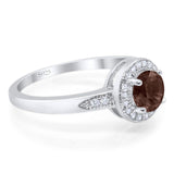 Round Natural Stone Engagement Ring