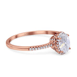Vintage Style Oval Natural Stone Solitaire Ring