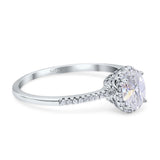Vintage Style Oval Natural Stone Solitaire Ring