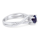 Art Deco Round Natural Stone Twisted Ring