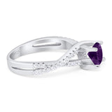 Art Deco Round Natural Stone Twisted Ring