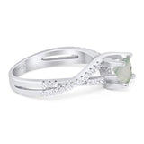 Art Deco Round Natural Stone Twisted Ring