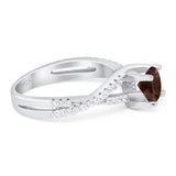 Art Deco Round Natural Stone Twisted Ring