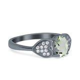 Art Deco Oval Natural Stone Promise Ring