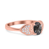 Art Deco Oval Natural Stone Promise Ring