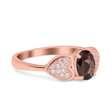 Art Deco Oval Natural Stone Promise Ring