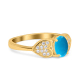 Art Deco Oval Natural Stone Promise Ring