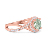 Round Natural Stone Twisted Ring