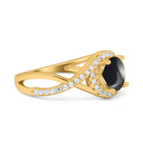 Round Natural Stone Twisted Ring